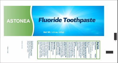 Principal Display And Drug Fact Panel (Astonea Toothpaste Tube)
